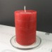 Broste Candles - 10cm x 7cm Red Solid Colour Rustic Pillar Candles